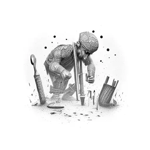 a man barbing and survived challenge  tattoo design idea