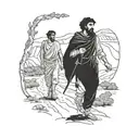 Marcus Aurelius walking through the dessert with his slave reminding him "you are just a man" this being implicited  tattoo design idea