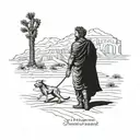 Marcus Aurelius walking through the dessert with his slave reminding him "you are just a man" this being implicited  tattoo design idea