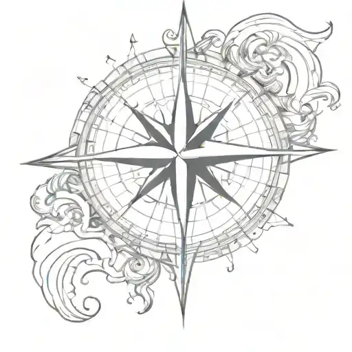 A compass rose tattoo with a map of your hometown intertwined with the design tattoo design idea