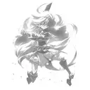 Anime character in a dynamic action pose tattoo design idea