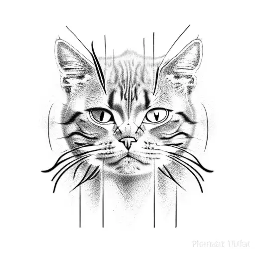 Angry cat tattoo design idea
