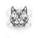 Angry cat tattoo design idea