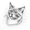 Angry cat tattoo design idea