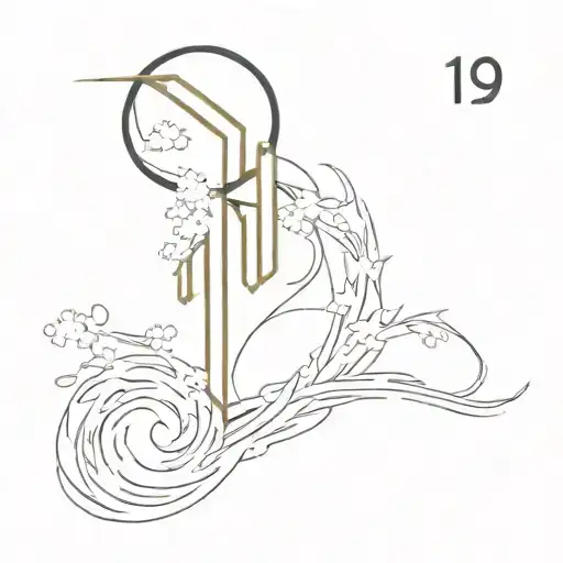 numbers 112095 japanese style with water tattoo design idea