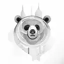 bear in forest tattoo design idea