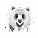 bear in forest tattoo design idea