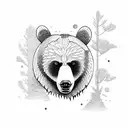 bear in forest tattoo design idea