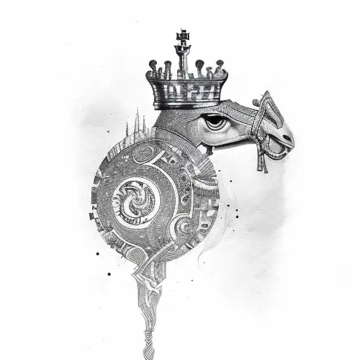 chess queen tattoo design idea