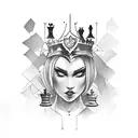 chess queen tattoo design idea