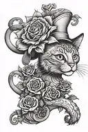 haunting Adeline by H d Carlton. rose. cat. mouse. no people tattoo design idea