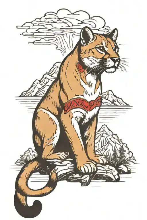 Mountain lion tattoo design idea