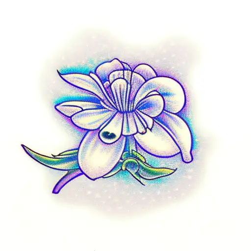 snow drop, violet, daisy, larkspur  tattoo design idea