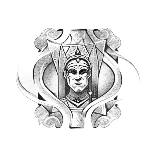 The fool tarot card with tribal tattoo design idea