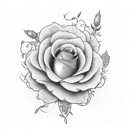 An intricate floral design with a coffin hidden within the petals tattoo design idea