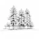 cotton plant and pine trees tattoo design idea