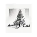 cotton plant and pine trees tattoo design idea