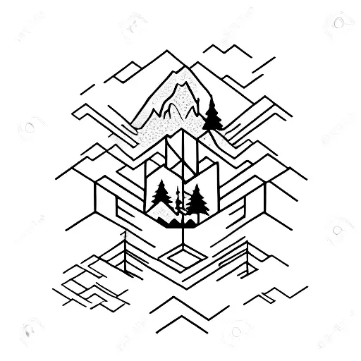 Romania and mountains tattoo design idea