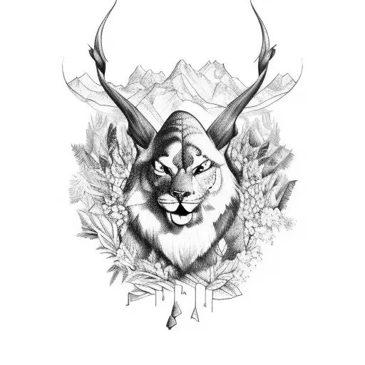 Romanian mountains tattoo design idea