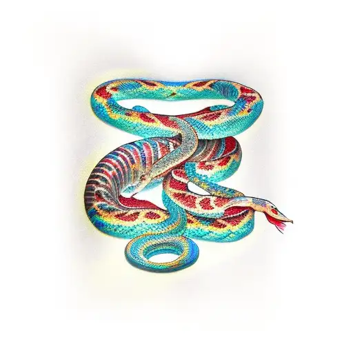 Snake scales tongue tattoo design idea