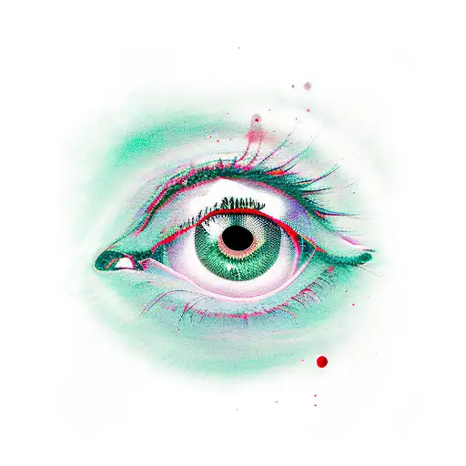 green eye of envy in a vicious circle  tattoo design idea