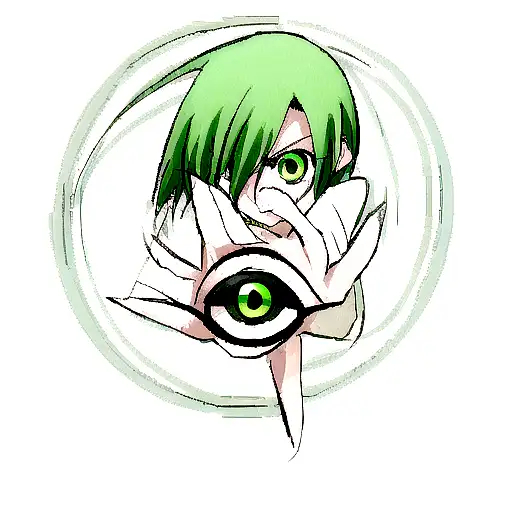 green eye of envy in a vicious circle  tattoo design idea