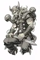 Thor, Grim's son playing tattoo design idea