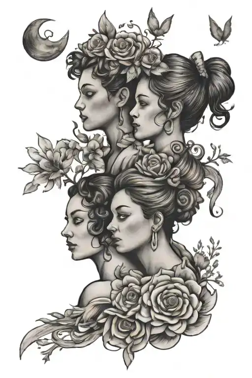 parents, sister, grandmother, introvert, gemini tattoo design idea