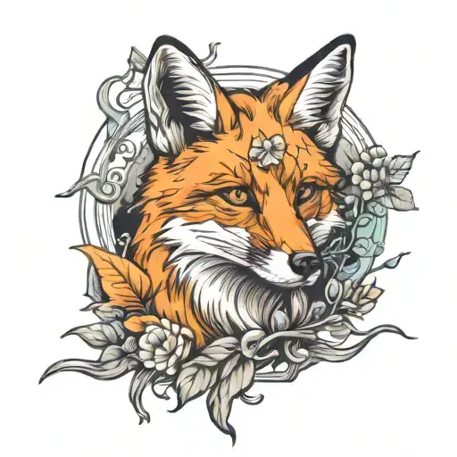 fox  tattoo design idea