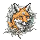 fox  tattoo design idea