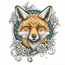 fox  tattoo design idea