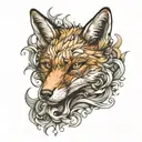 fox  tattoo design idea