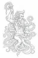 poseidon + octopus tattoo design idea