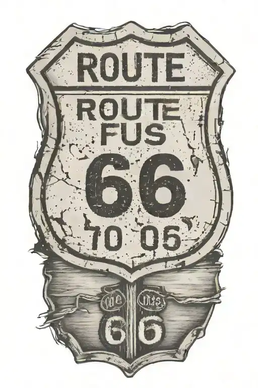 route 66 road sign tattoo design idea