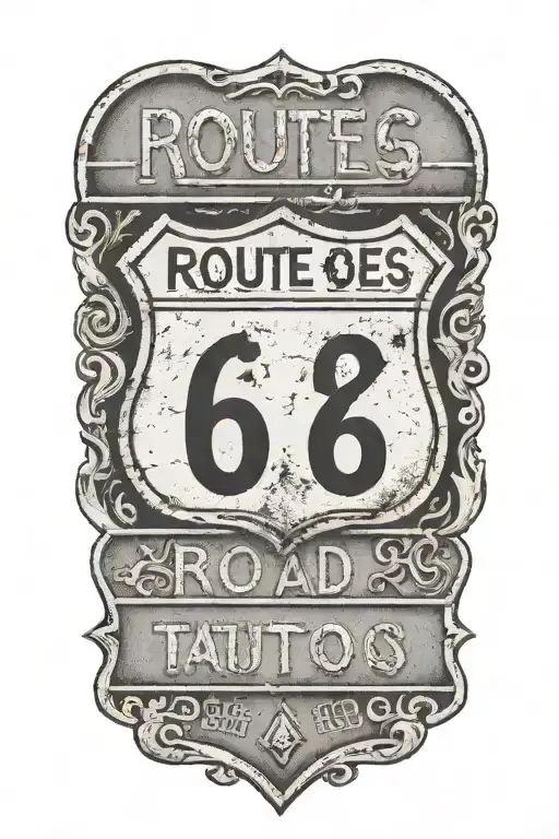 Route 66 road sign tattoo design idea