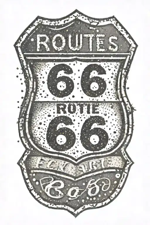 route 66 road sign tattoo design idea