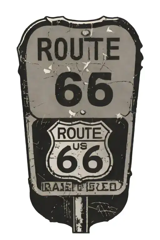 route 66 road sign tattoo design idea