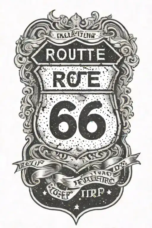 route 66 road trip tattoo design idea