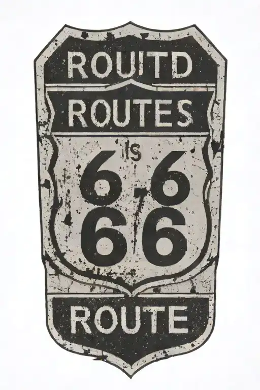 route 66 road sign tattoo design idea