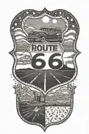 route 66 road trip tattoo design idea
