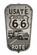 USA Route 66 sign with a truck and a road tattoo design idea