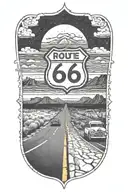 route 66 road trip tattoo design idea
