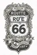 route 66 road trip tattoo design idea
