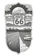 route 66 road trip tattoo design idea