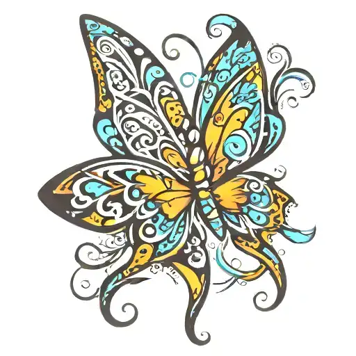tribal butterfly   tattoo design idea
