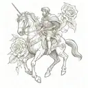 Saint George with roses tattoo design idea
