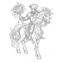 Saint George with roses tattoo design idea