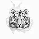 fierce tiger ripping through paper tattoo design idea