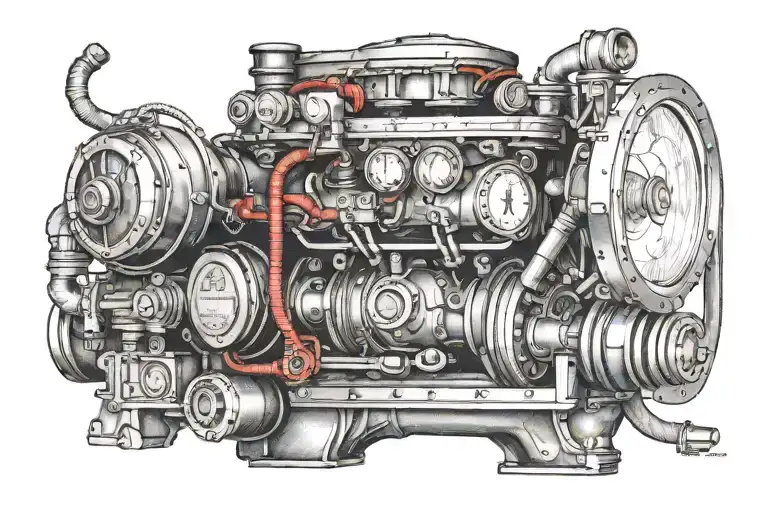 engine check engine light tattoo design idea