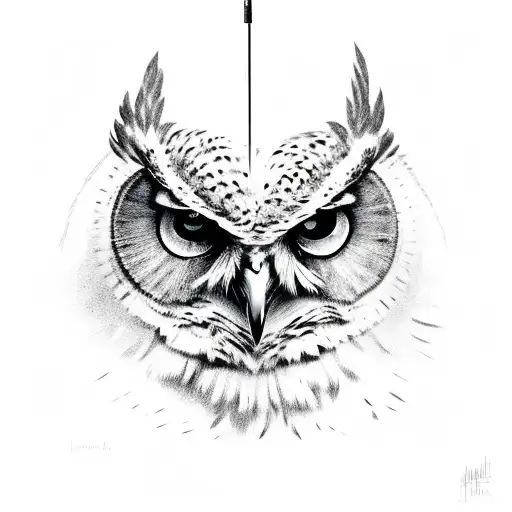 owl anvil hammer apple  tattoo design idea